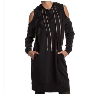 Puma En Pointe Cold-Shoulder Hoodie Sweatshirt Dress Size Small